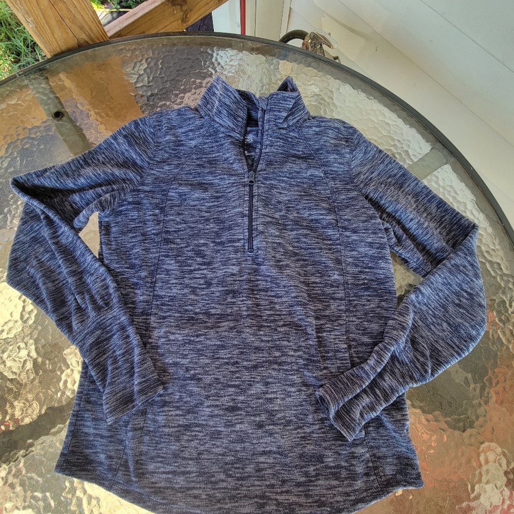 St. Johns Bay Womens Blue Quarter-Zip Fleece Size M